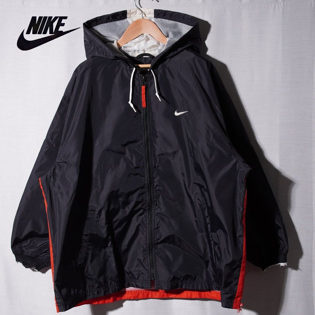 90s 白タグ ナイキ NIKE ナイロンジャケット L ブラック ヴィンテージ 
