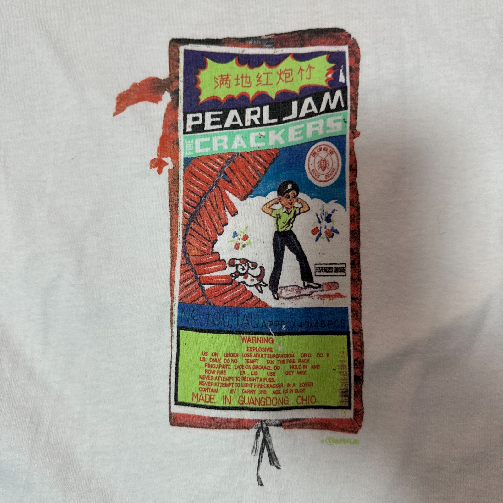 90s Pearl Jam Fire Crackers Asia/Australia Tour 1995 Tシャツ L 