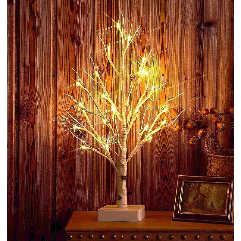 Hairui 白樺 LED ブランチツリー イルミネーション 高さ45cm 24LED 枝