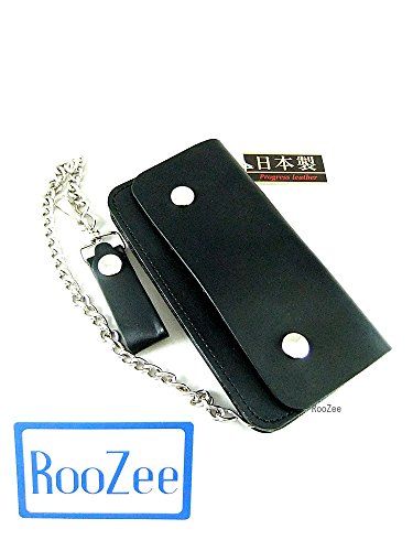 カスタムベースにも使えるシンプルな本革ロングウォレット チェーン付き ブラック 黒 MADE IN JAPAN 日本製 彡 a 1 1948 e