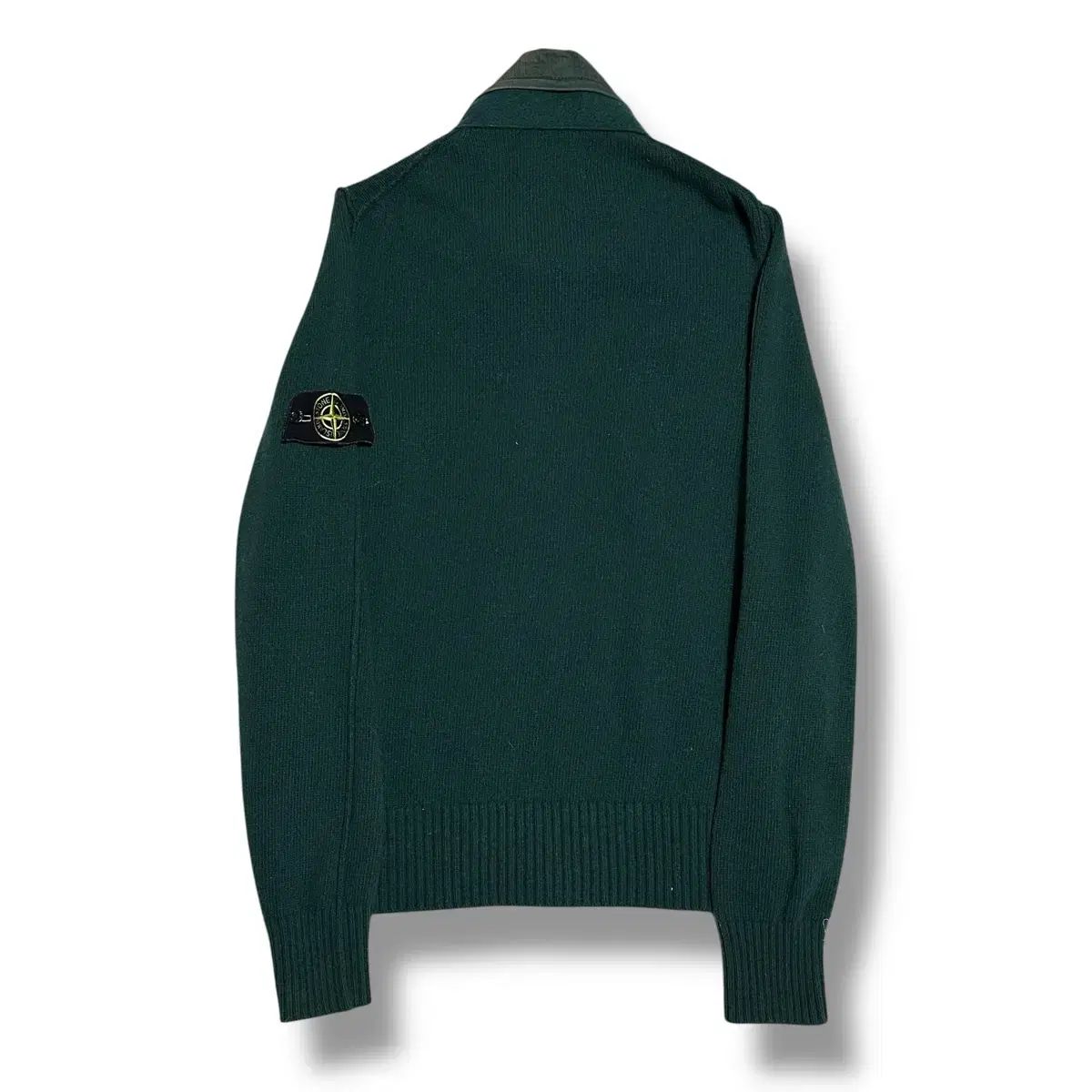 Stone Island ダークグリーン ナイロン ニット ジップアップ Stone 