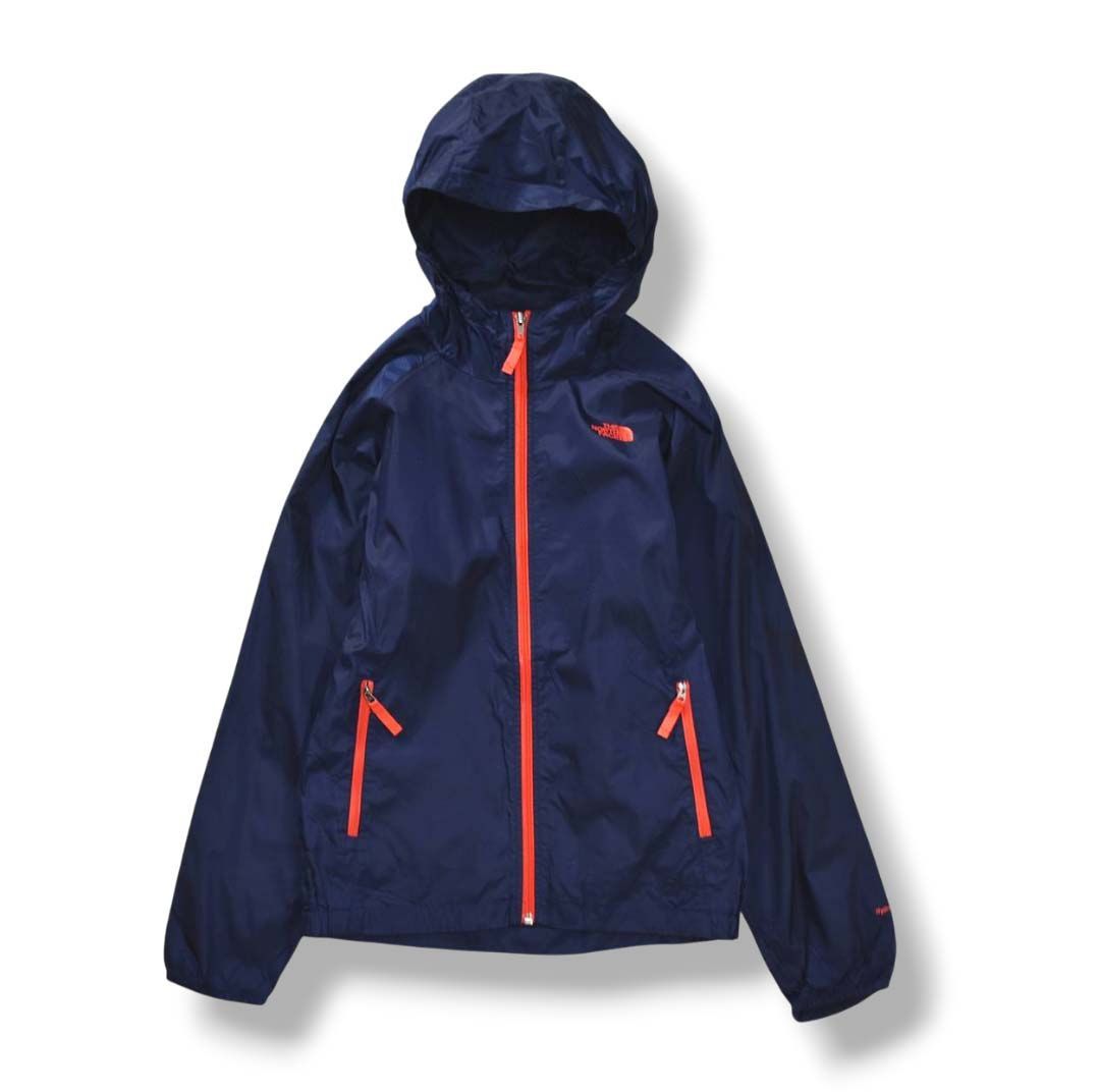 ノースフェイス THE NORTH FACE ハイドレナライト Hydrenalite ナイロン ジャケット ジップ パーカー ラグランスリーブ ロゴ プリント L ネイビー x レッド ボーイズ レディース ♪