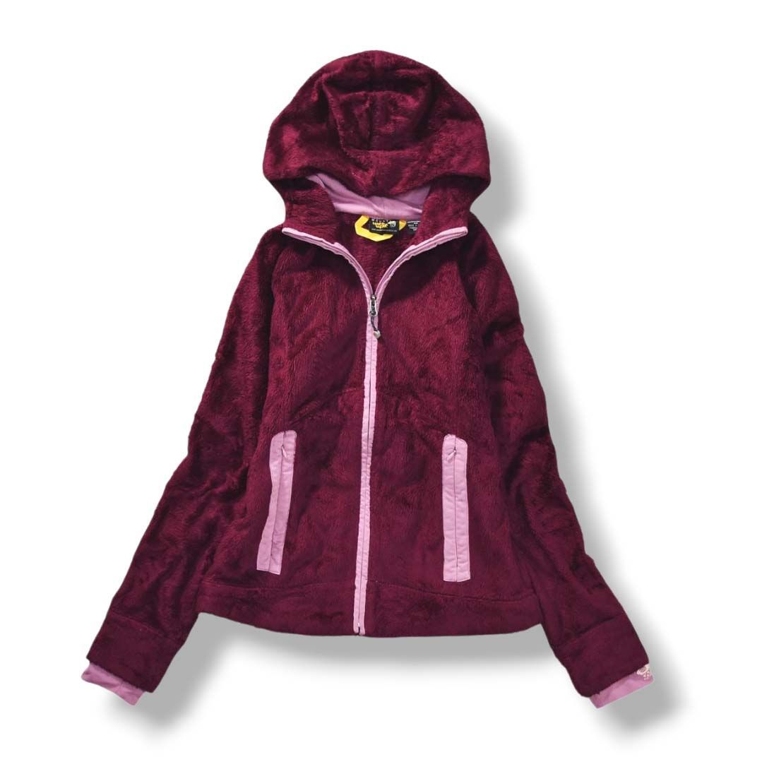 マウンテン ハードウェア MOUNTAIN HARDWEAR シャギー ボア フリース パーカー ジップアップ ジャケット ジャンパー S パープル アウトドア ウェア タウンユース レジャー レディース ♪