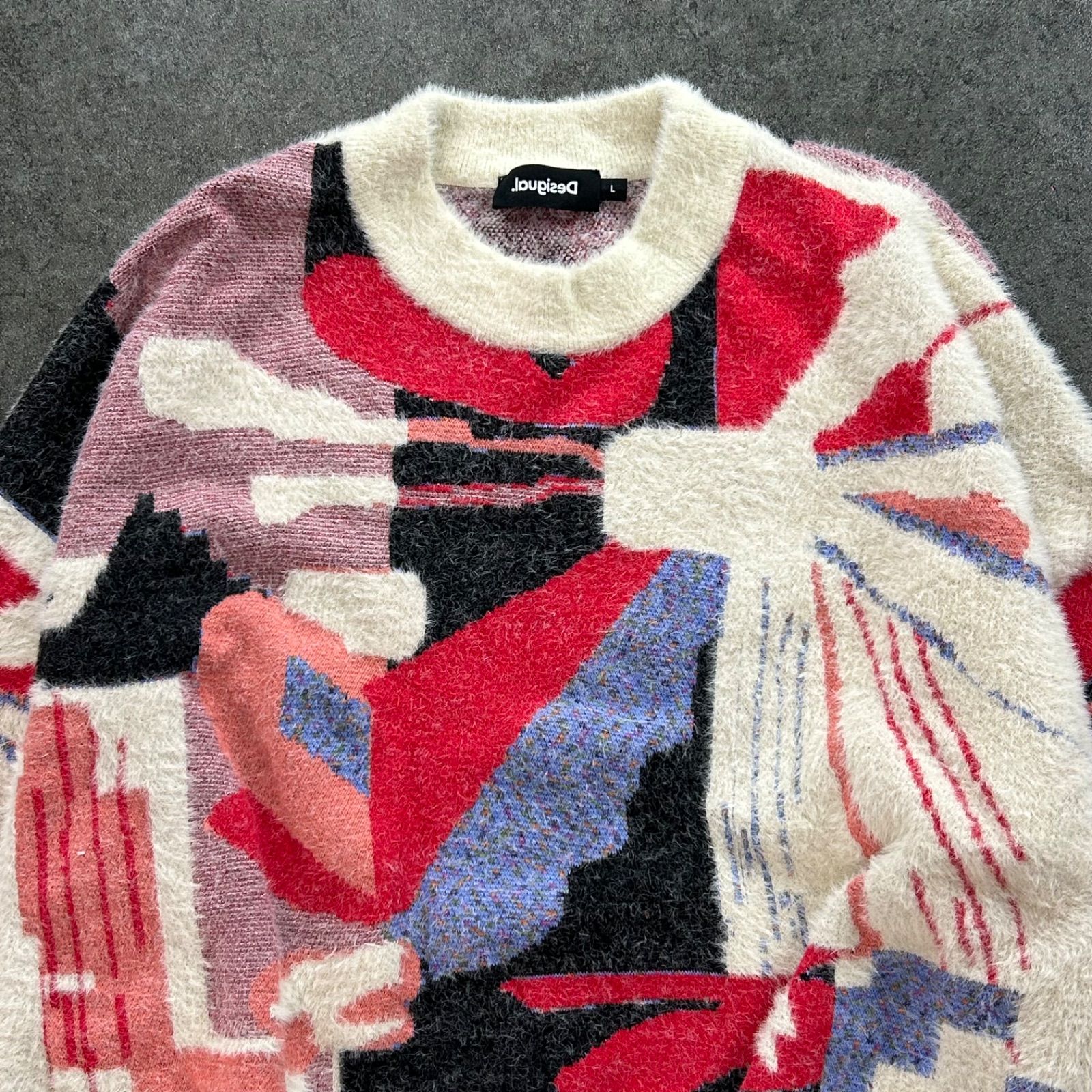 Desigual デシグアル 長袖 デザイン ニット セーター クルーネック 