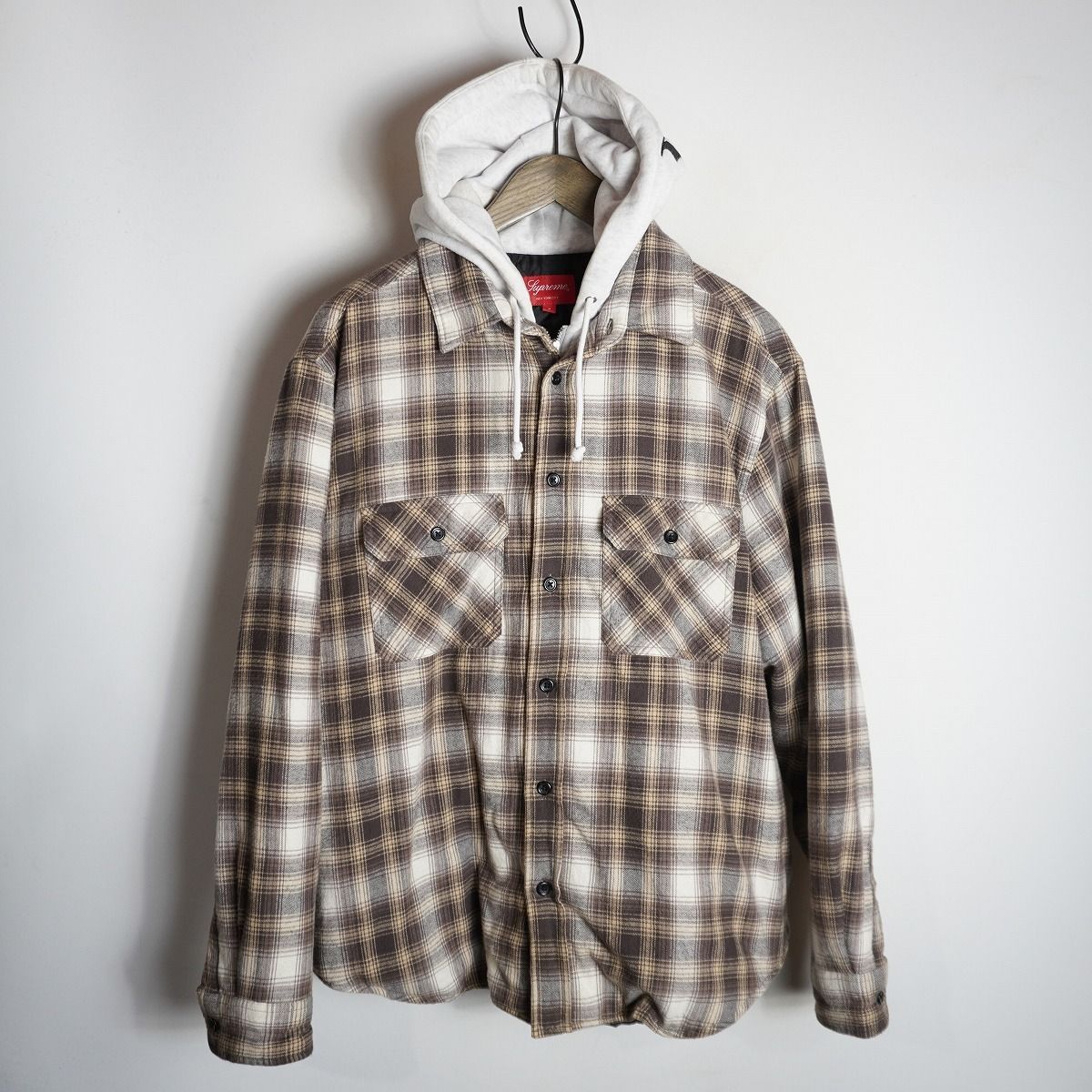 正規21AW Supreme シュプリーム Hooded Flannel Zip Up Shirt 正規21AW Supreme シュプリーム Hooded Flannel Zip Up Shirt