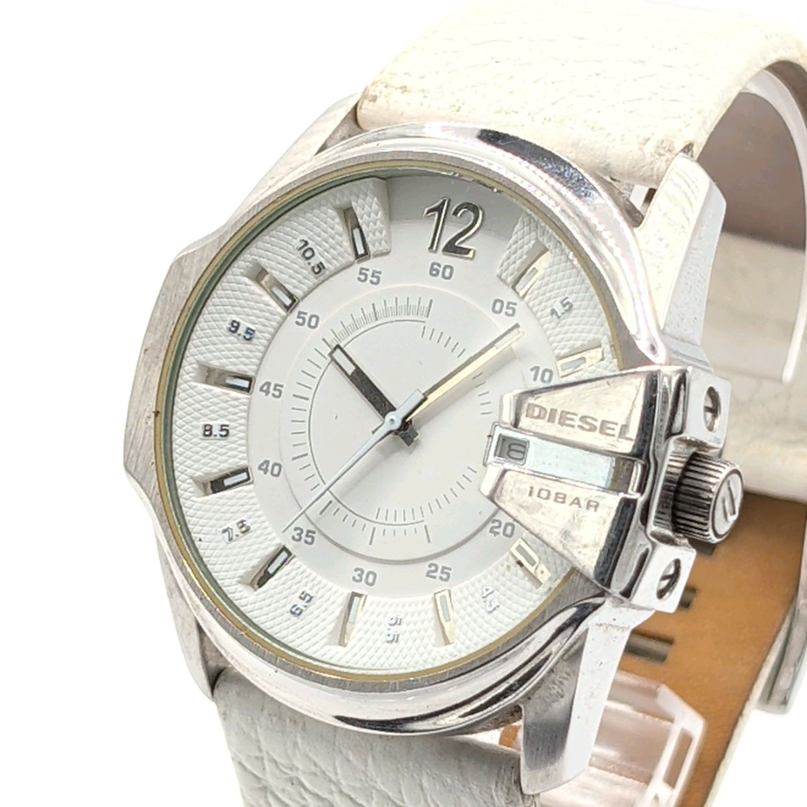 DIESEL DT-1405 Watch Quartz Date White dial Round Silver White