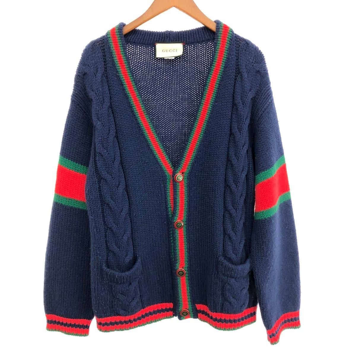 GUCCI グッチ  サイズ:表記なし オーバーサイズカーディガン 497037   ネイビー メンズ / 240002232569 GUCCI グッチ サイズ:表記なし オーバーサイズカーディガン 497037