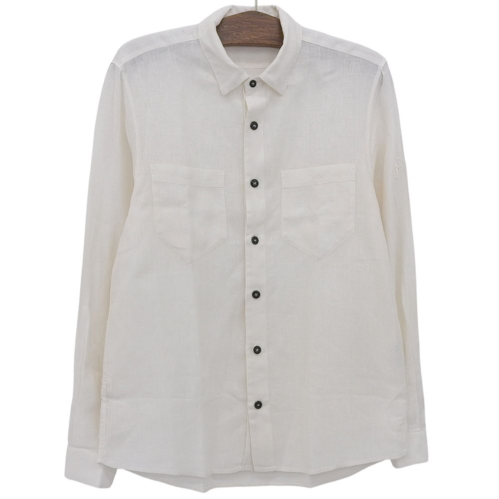 STONE ISLAND ストーンアイランド リネン ロゴ刺繍 BDシャツ トップス