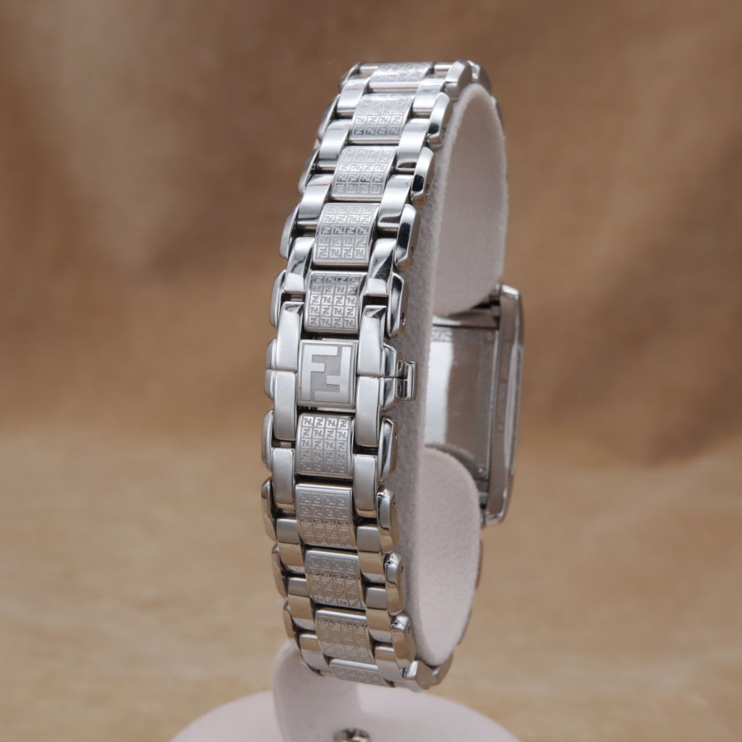 FENDI 7600L Loop Pink Dial Rectangular Zucca フェンディ ループ