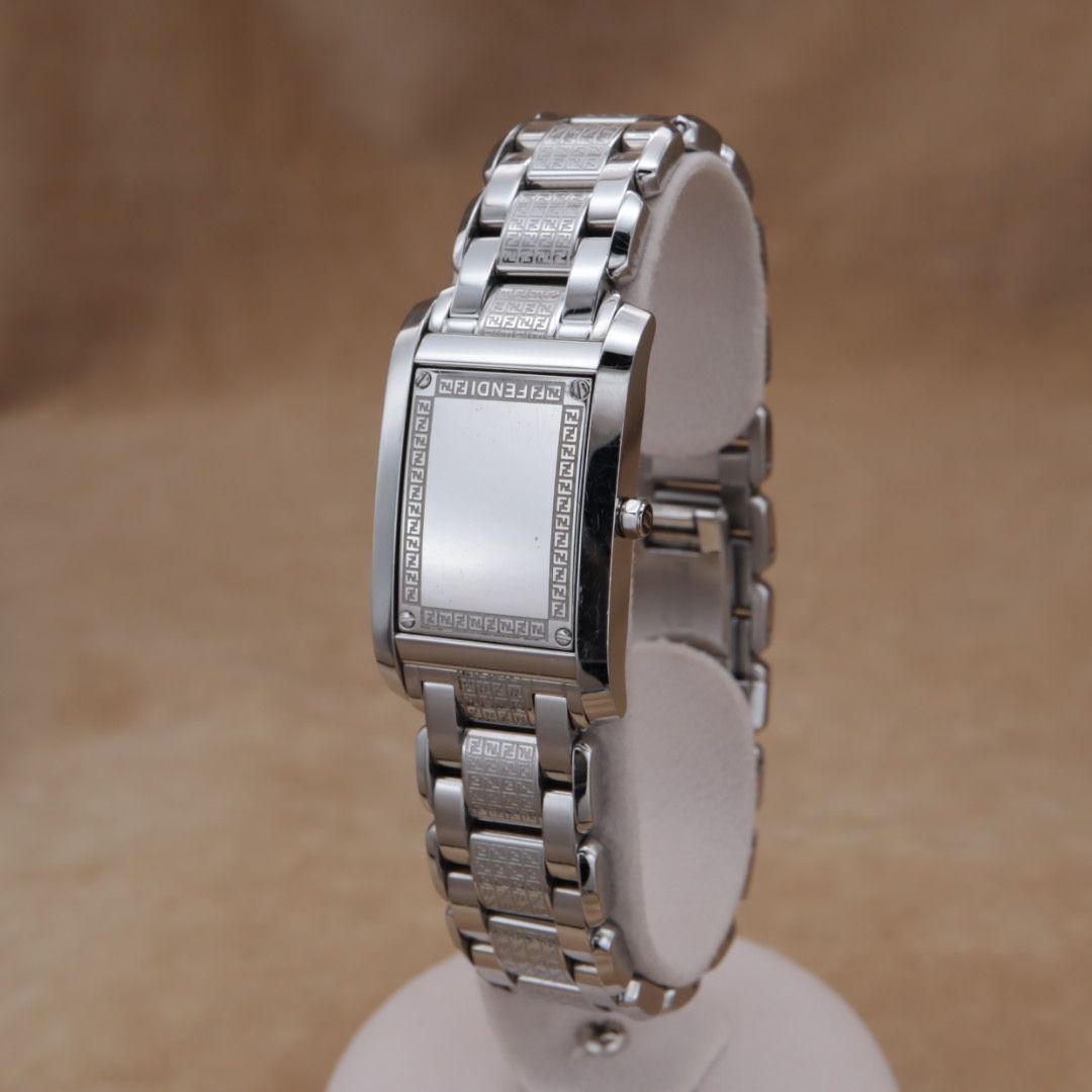FENDI 7600L Loop Pink Dial Rectangular Zucca フェンディ ループ