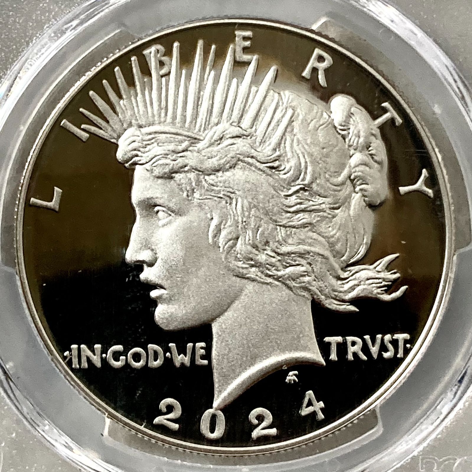 PCGS 最高鑑定☆2024年アメリカ発行ピース・ダラー プルーフ銀貨☆PR70