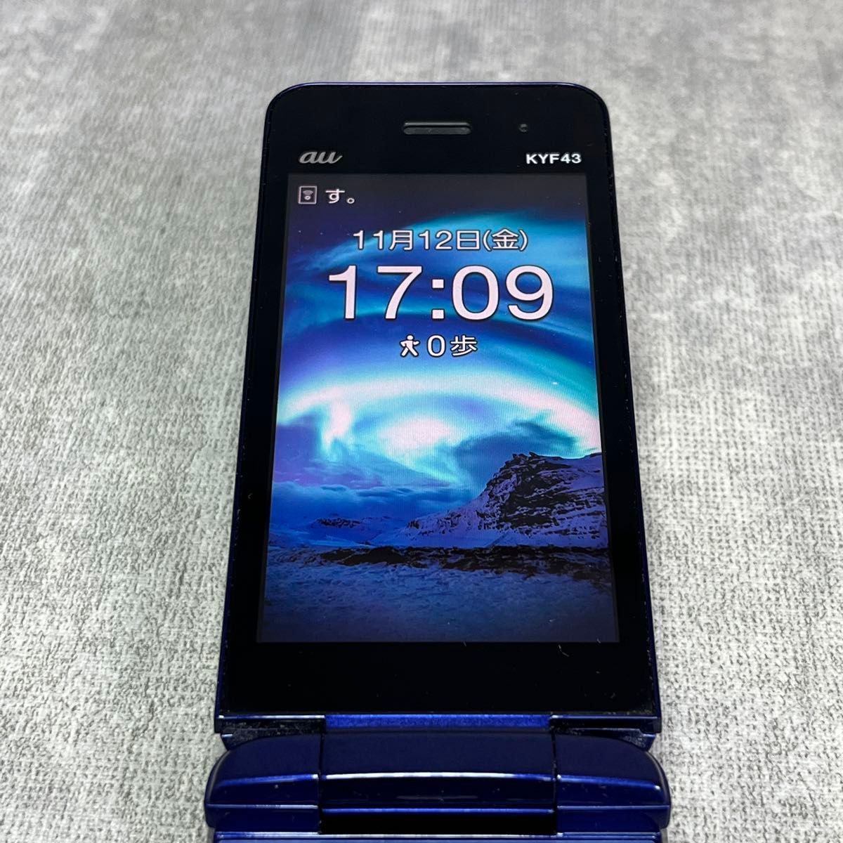 スマートフォン・携帯電話 折りたたみ式携帯 青 シムフリー KYOCERA KYF43