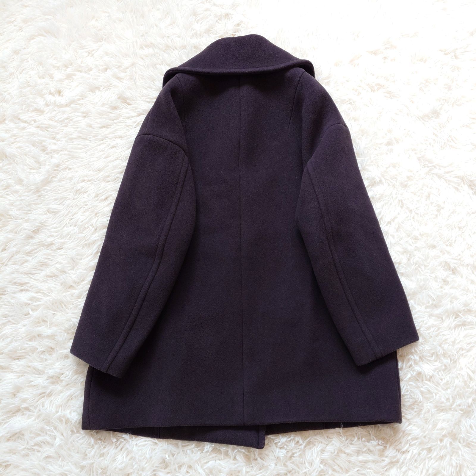 ノーブル Noble MTRビッグカラーPコート カシミヤ ウール ブラウン 36