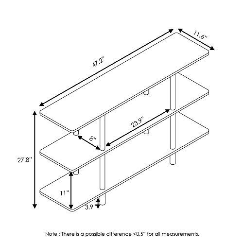 フリノ Furinno ワイドディスプレイシェルフ エスプレッソ ブラック 3段 ターンNチューブ 彡 c 7 a 24877