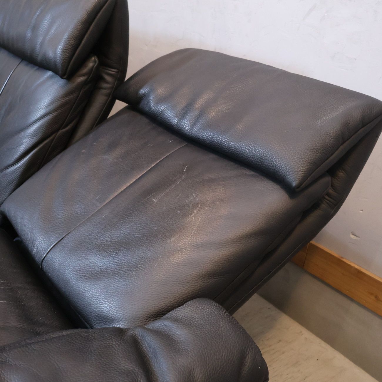 総本革 リクライニングソファ