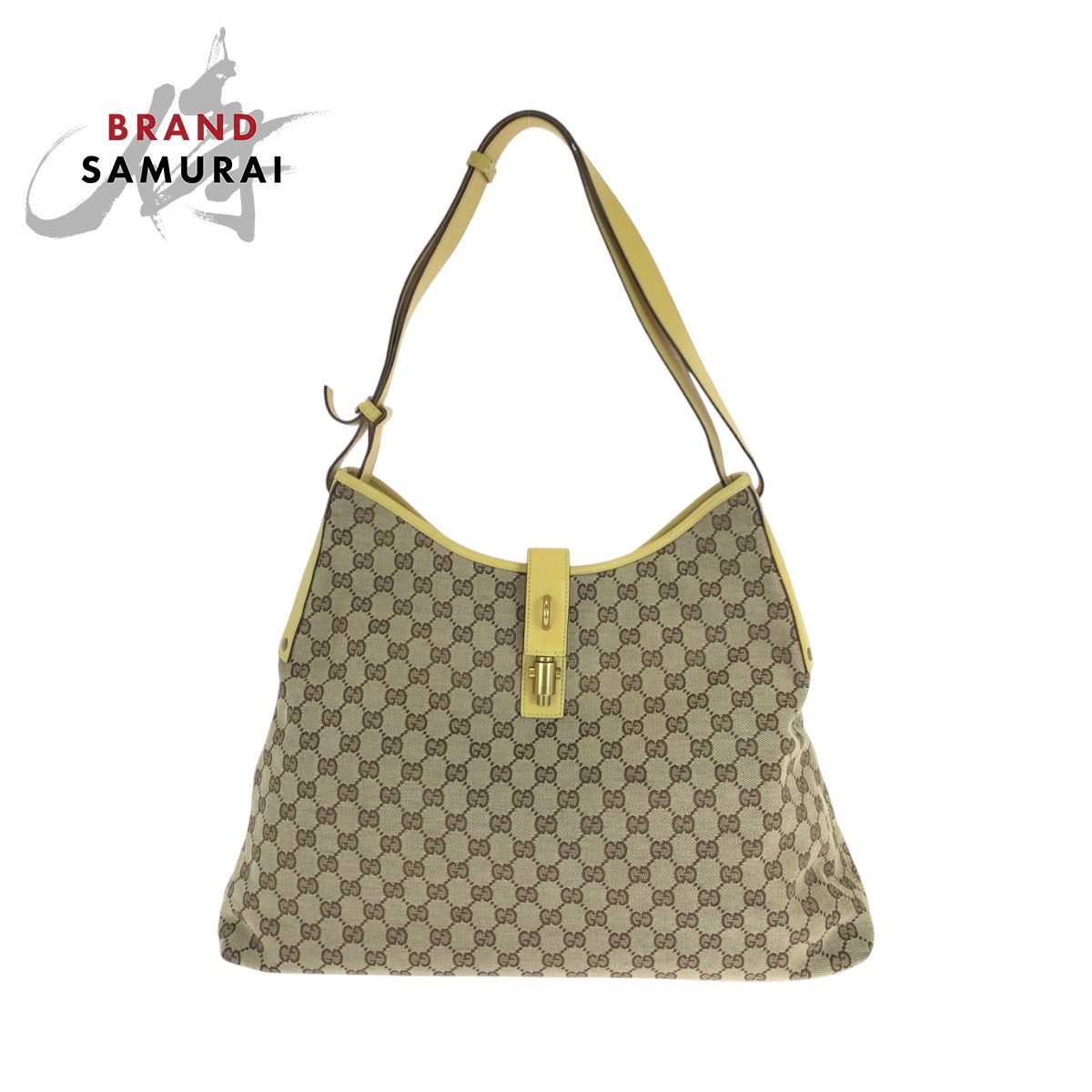 美品 GUCCI グッチ ニュージャッキー ベージュ イエロー ゴールド金具 