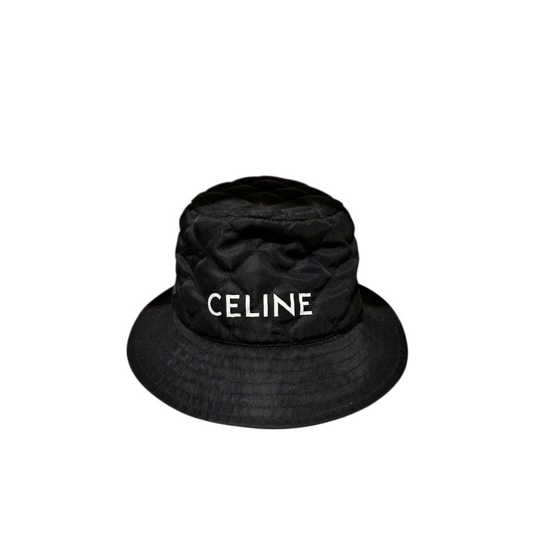 CELINE セリーヌ ナイロンツイル バケットハット ブラック サイズM 超
