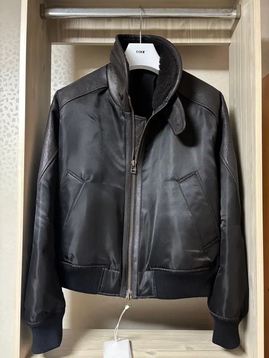 coor ハイネック Shearling ミックス ma-1 アウター ダークブラウン L