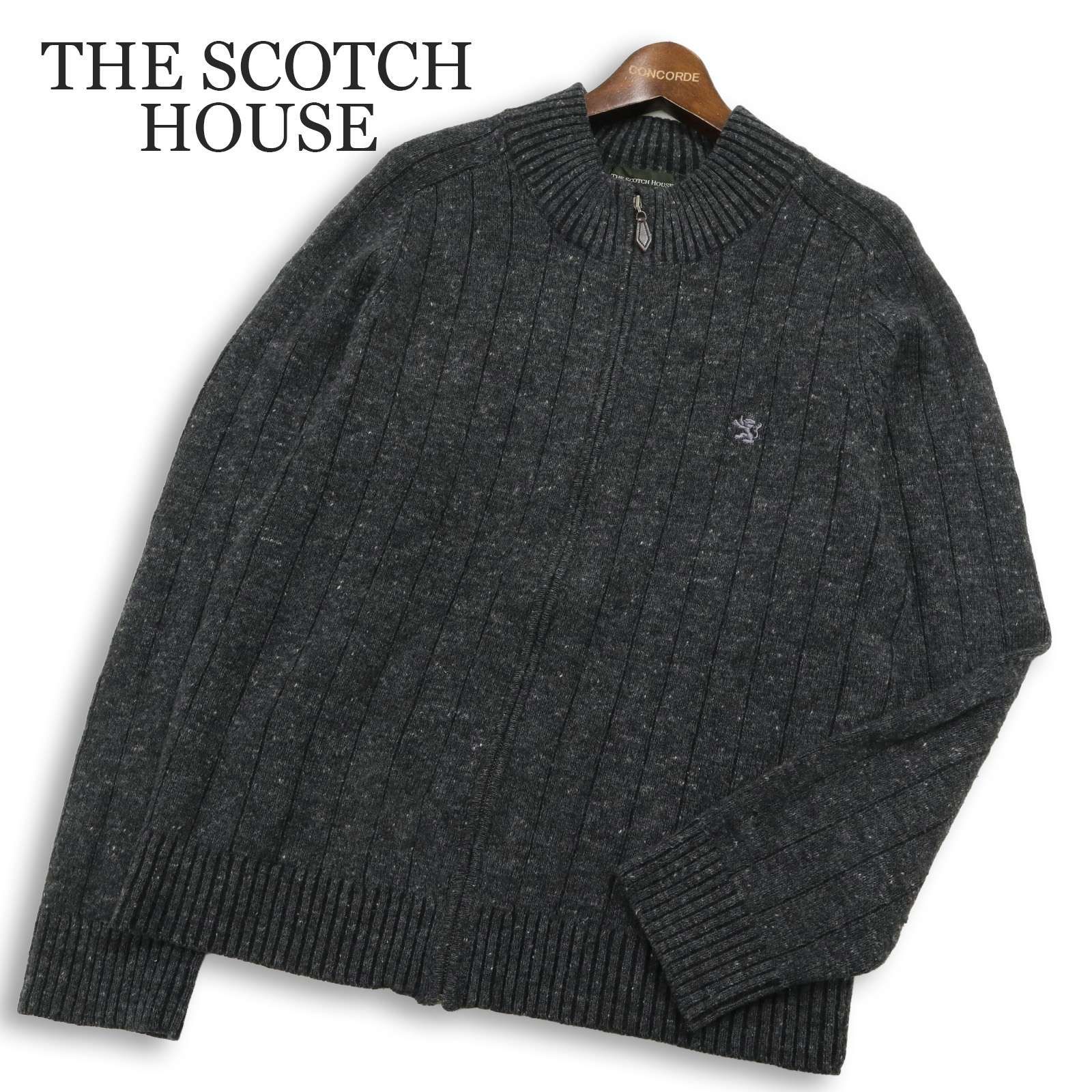 THE SCOTCH HOUSE スコッチハウス 秋冬 ロゴ刺繍☆ ウール ジップ 