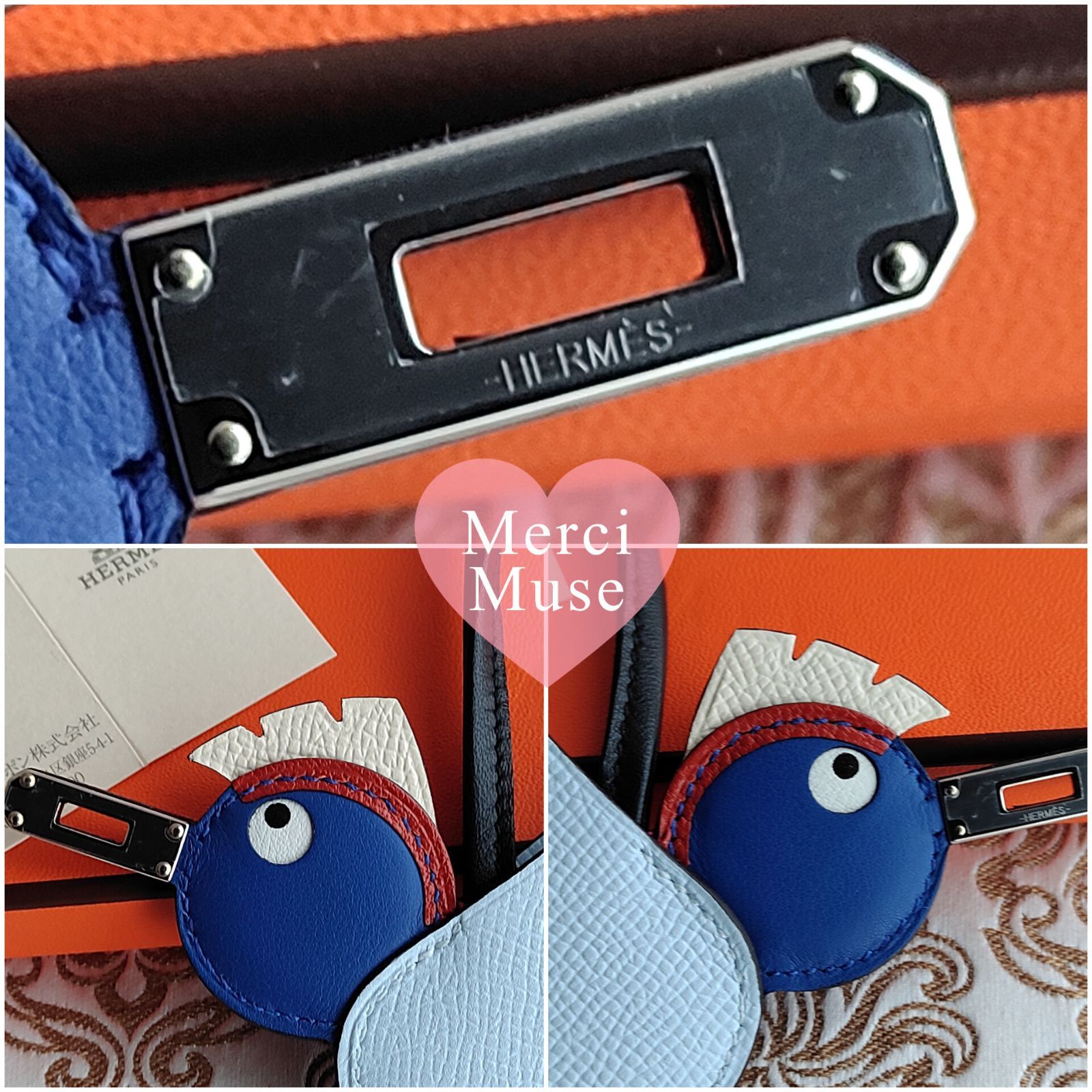 ❤未使用品❤バーディ 鳥さんチャーム ナタxブルーブリュムxローズ