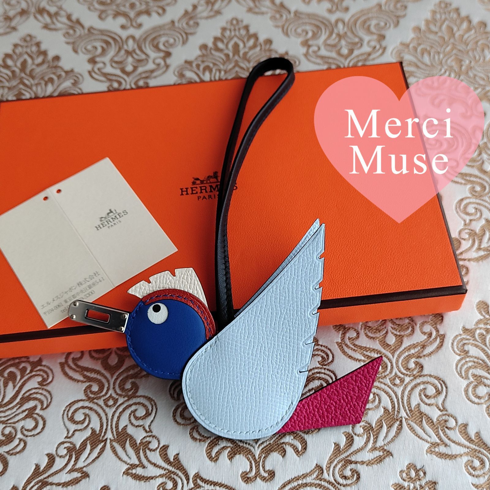 ❤未使用品❤バーディ 鳥さんチャーム ナタxブルーブリュムxローズ