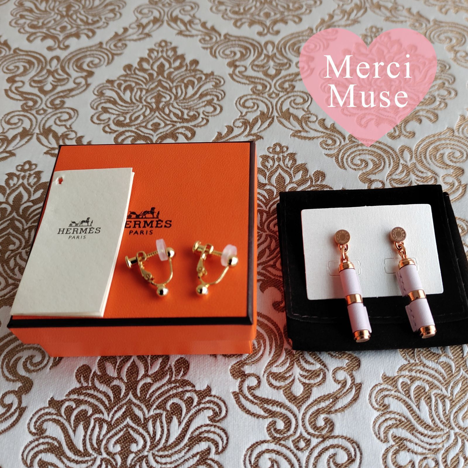 ❤お得なお品❤シャルニエールピアス モーヴペールxピンクゴールド 
