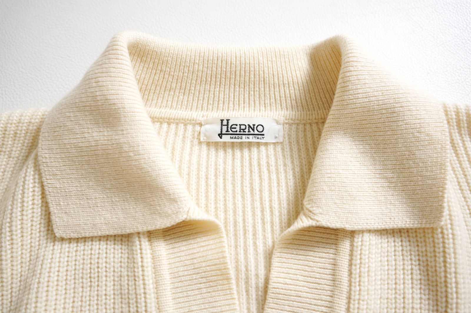 152t*美品 ヘルノ HERNO カシミヤ100% 襟付き リブニットカーディガン