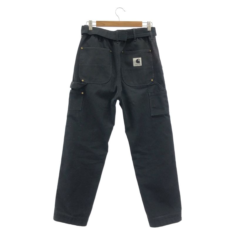 【中古】Carhartt x sacai ダックパンツ サイズ0 黒 カーハート[91][240091399557] 中古】Carhartt x sacai ダックパンツ サイズ0 黒 カーハート[91