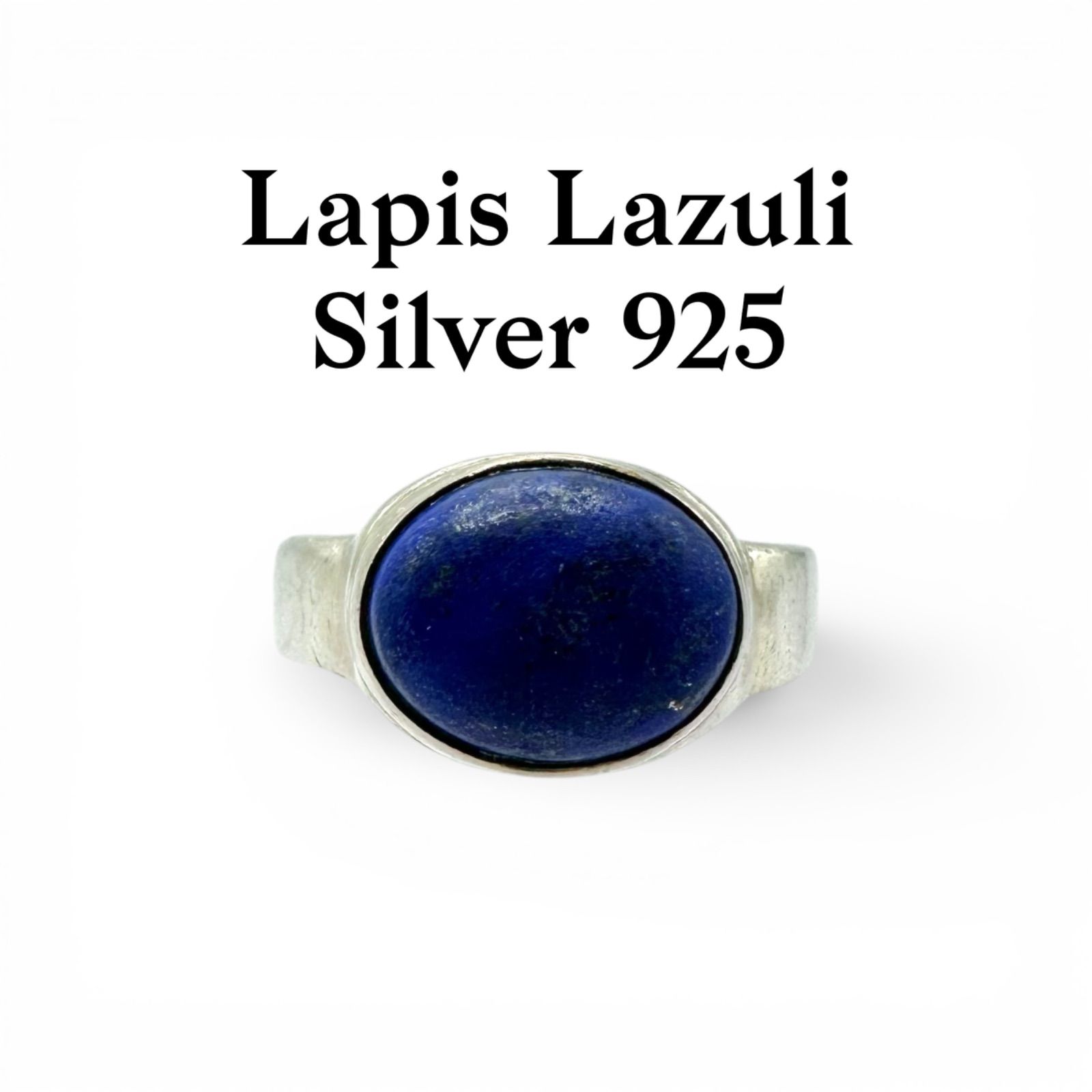 深い青】ラピスラズリ 天然石 Silver 925 刻印 80s Vintage Design