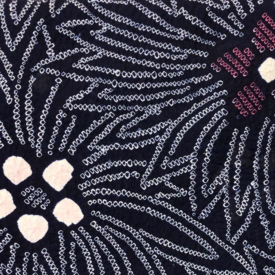 夏着物 浴衣 有松鳴海本絞り 花模様 藍色 K-5078 - メルカリ