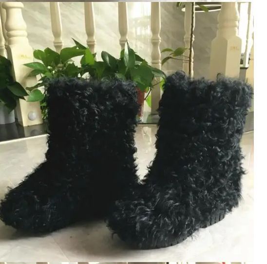 感 リアルファー ミドルブーツ モード くるくる ベア 付箋 卓上カレンダー