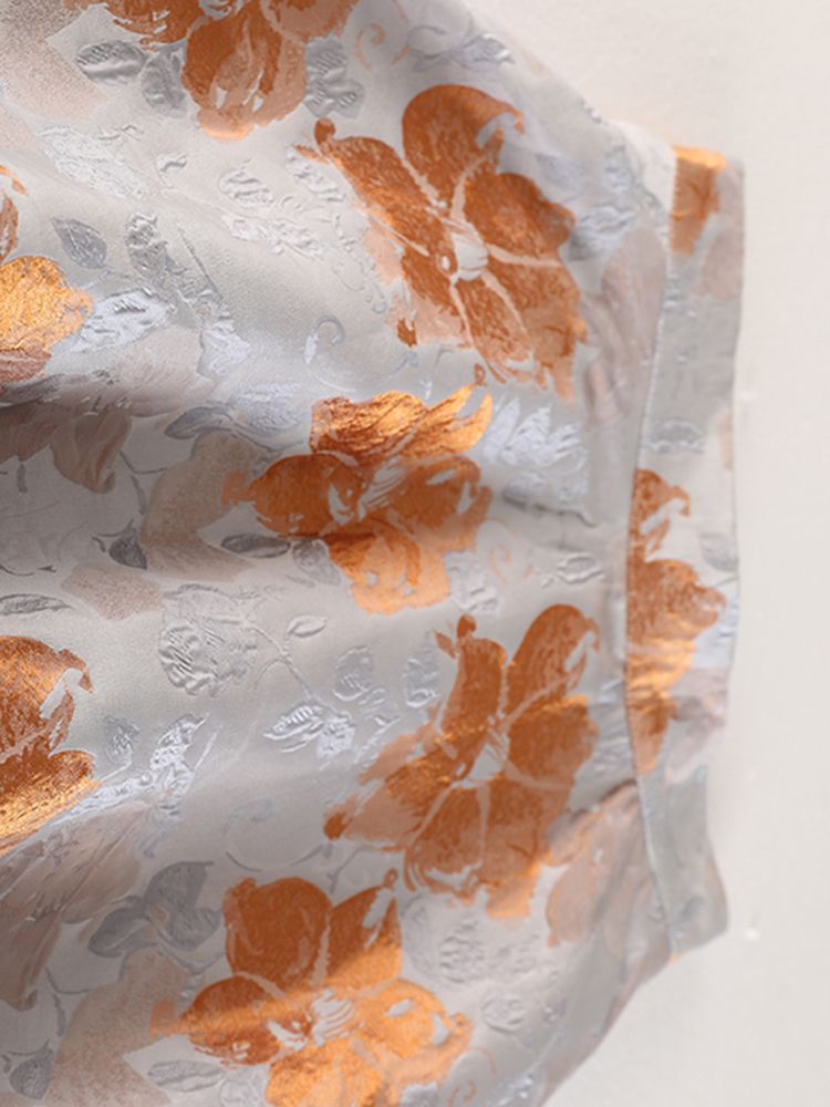 素敵 ジャガード 花柄 ミモレ丈 フ スカート