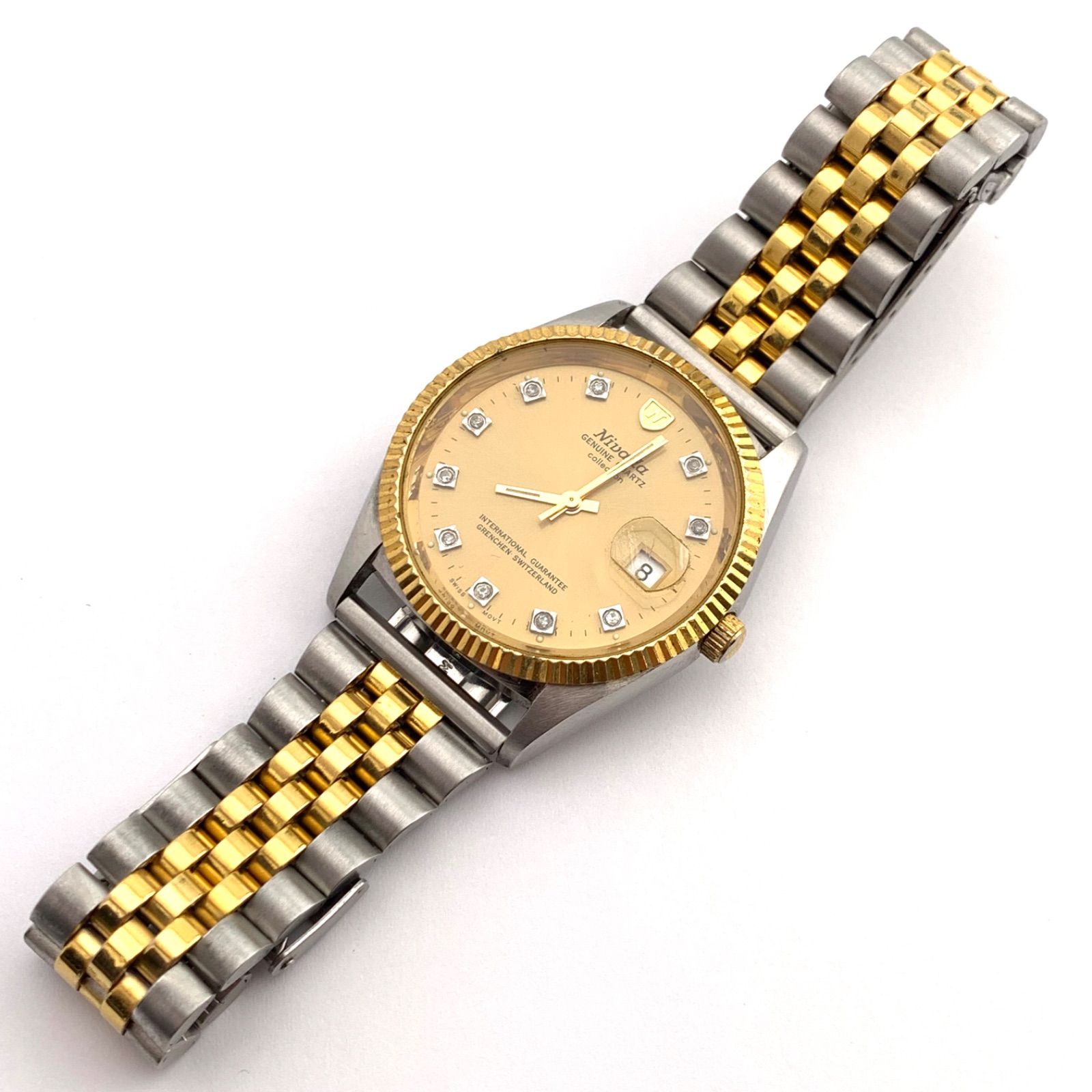 中古】Nivada N-90072 SWISS MOVT クォーツ時計 ゴールド/シルバー 