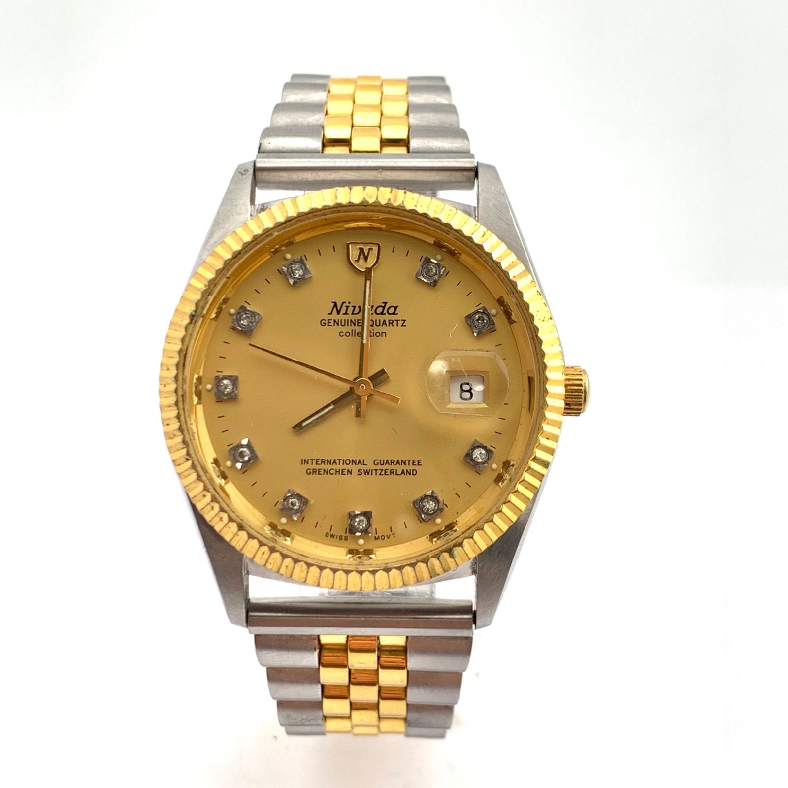 中古】Nivada N-90072 SWISS MOVT クォーツ時計 ゴールド/シルバー 
