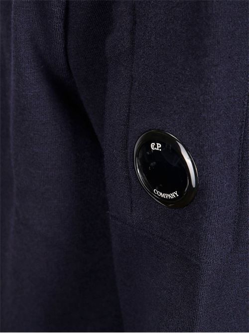 CPカンパニーロゴウールクルーネックセーター 送料無料