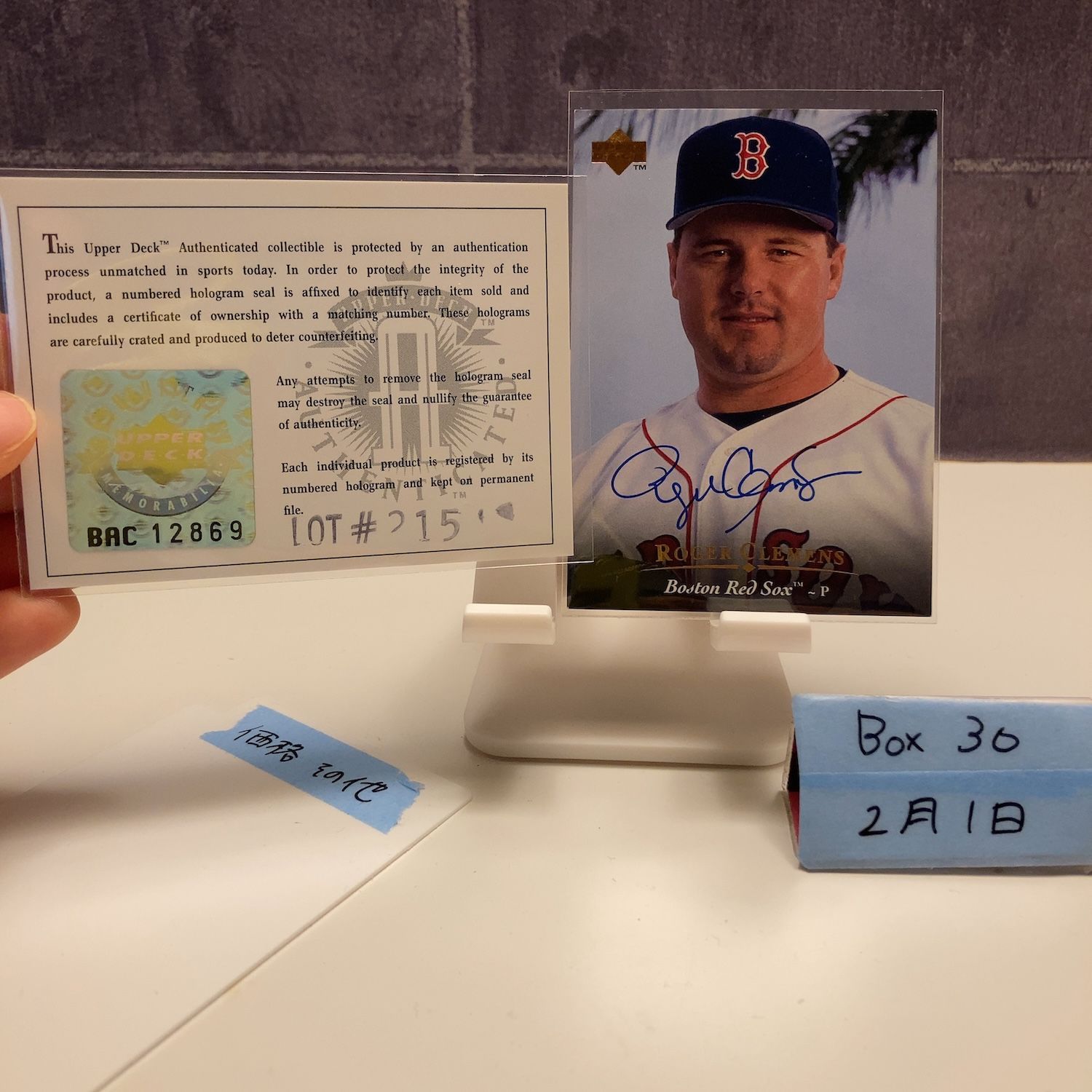 1994 Upper Deck Roger Clemens 直筆サインカード BOSTON RED SOX カード