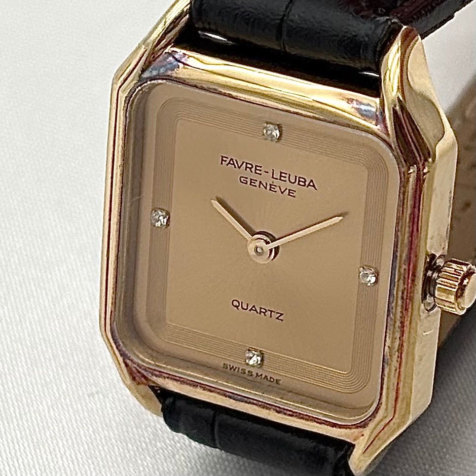 ⭐︎稼動品⭐︎Favre-Leubaファーブル・ルーバ スクエア ゴールド 腕時計 稼働品 Working item ファーブルルーバ FAVRE-LEUBA 腕時計 レディース