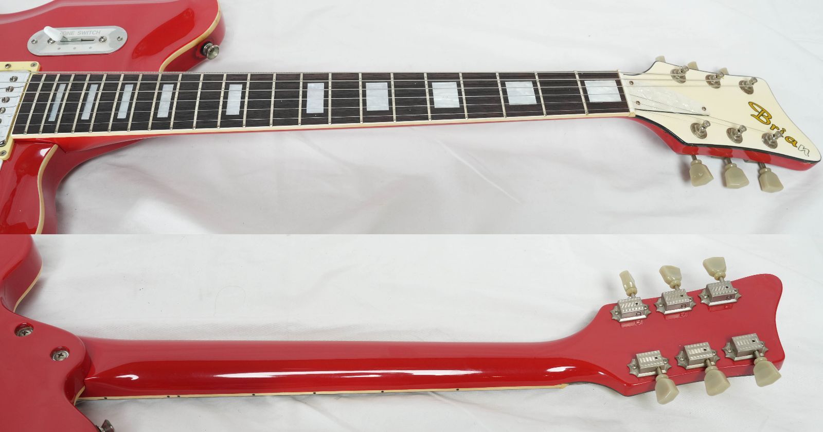 ☆Brian by Bacchus☆BNG-450 RED National Map Guitar ビザール 
