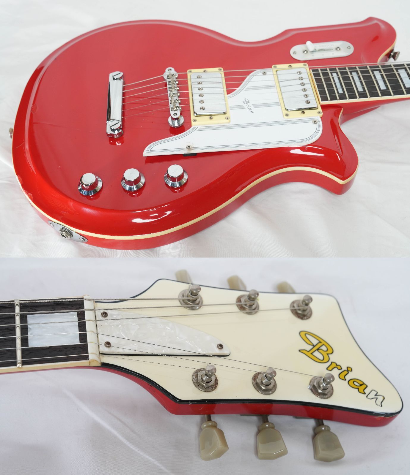 ☆Brian by Bacchus☆BNG-450 RED National Map Guitar ビザール