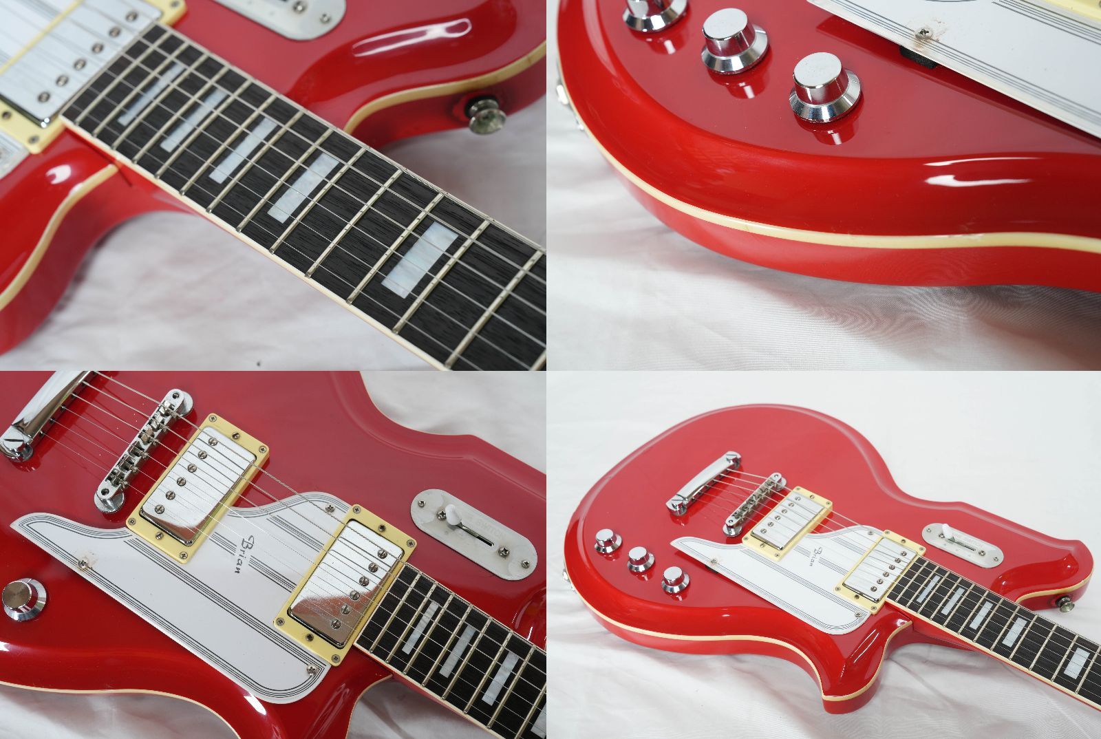 ☆Brian by Bacchus☆BNG-450 RED National Map Guitar ビザール 