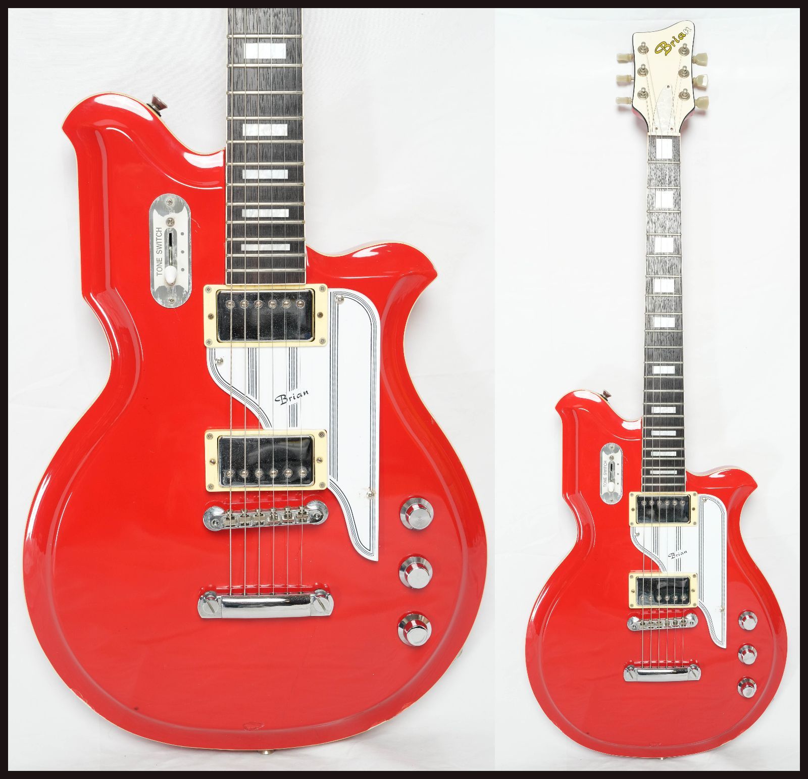 ☆Brian by Bacchus☆BNG-450 RED National Map Guitar ビザール