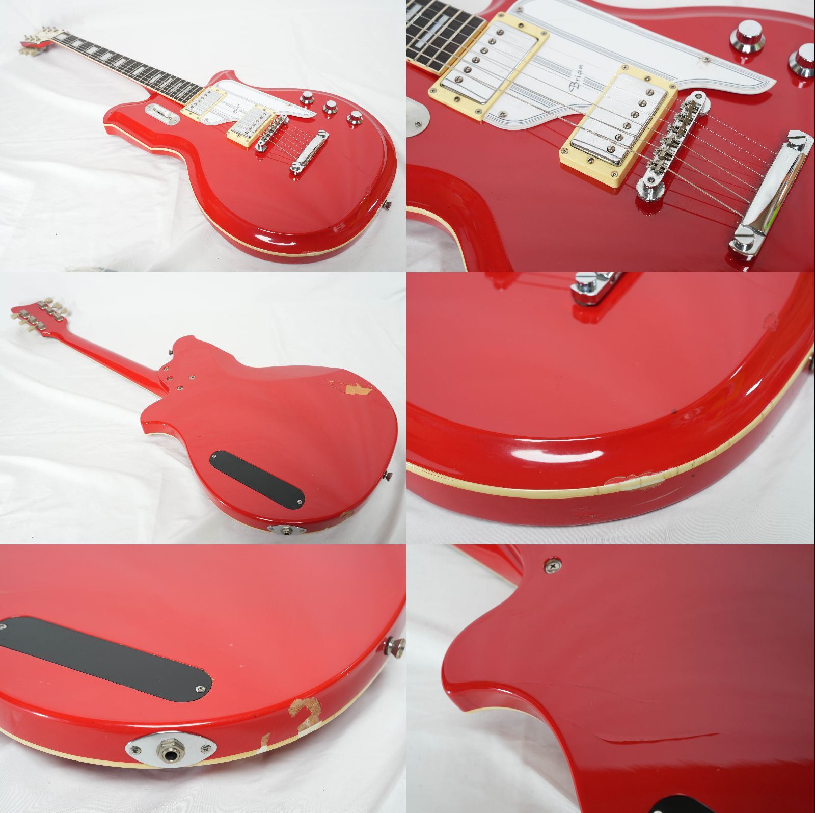 ☆Brian by Bacchus☆BNG-450 RED National Map Guitar ビザール 