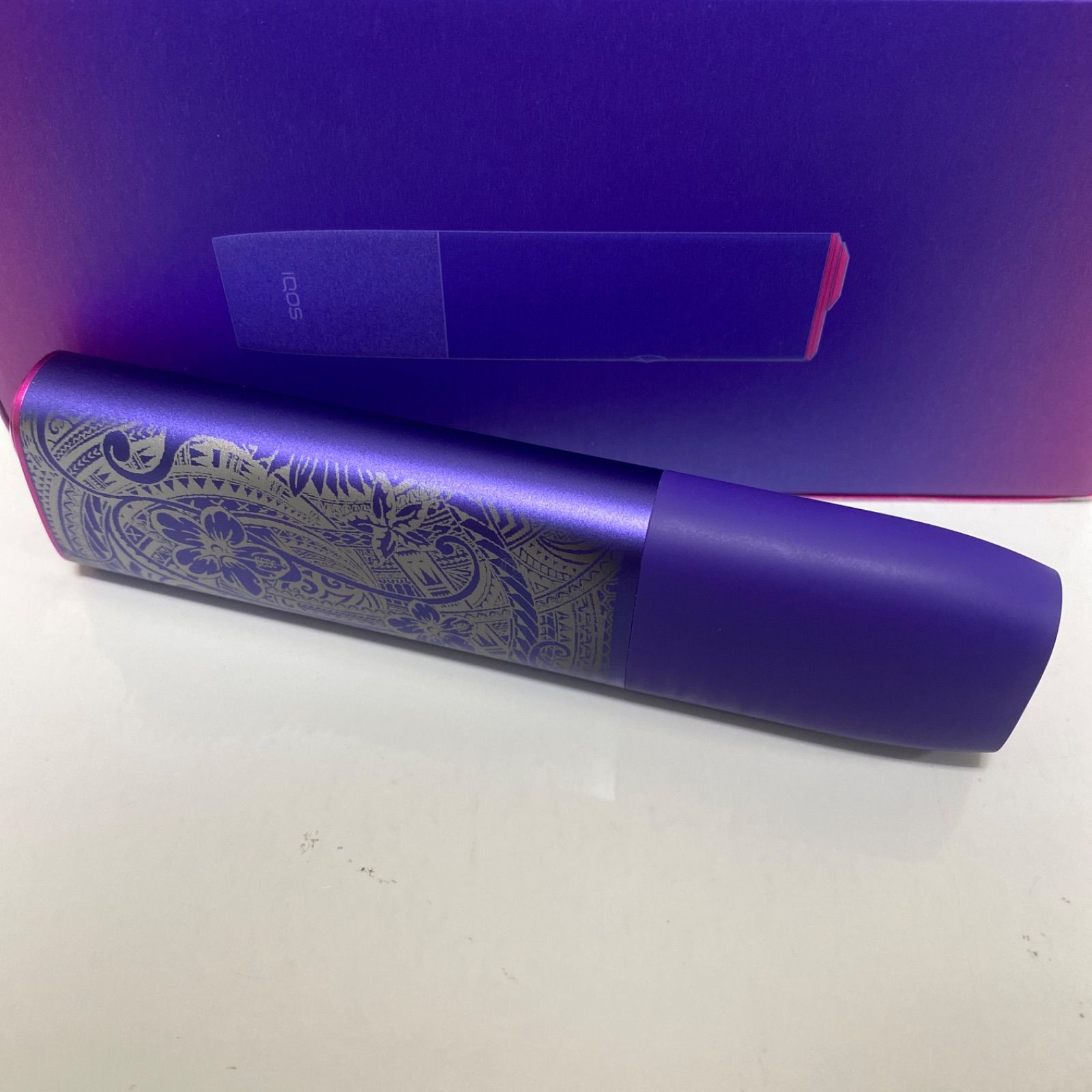 ハワイアン 加工 iQOS アイコス イルマ ワン ネオン 紫 ハイビスカス 