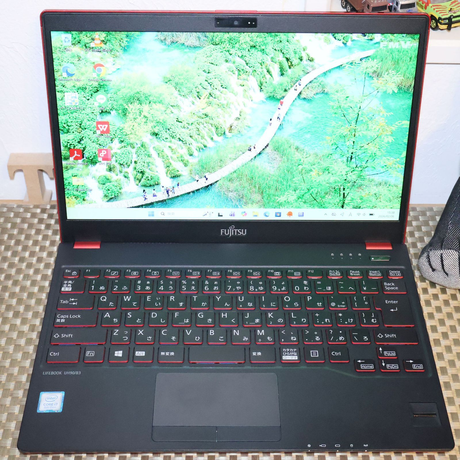 美品！人気の赤Win11公式対応i7/メ8G/SSD/FHDタッチ/無線/カメラ 