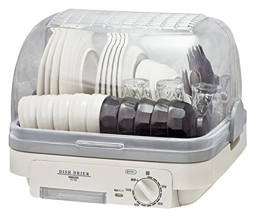 山善 食器乾燥器 大容量 5人分 120分 タイマー付き ライトグレー 自然対流式 抗菌|防カビ 小型 工事不要 YD-180 LH p eccbc 347