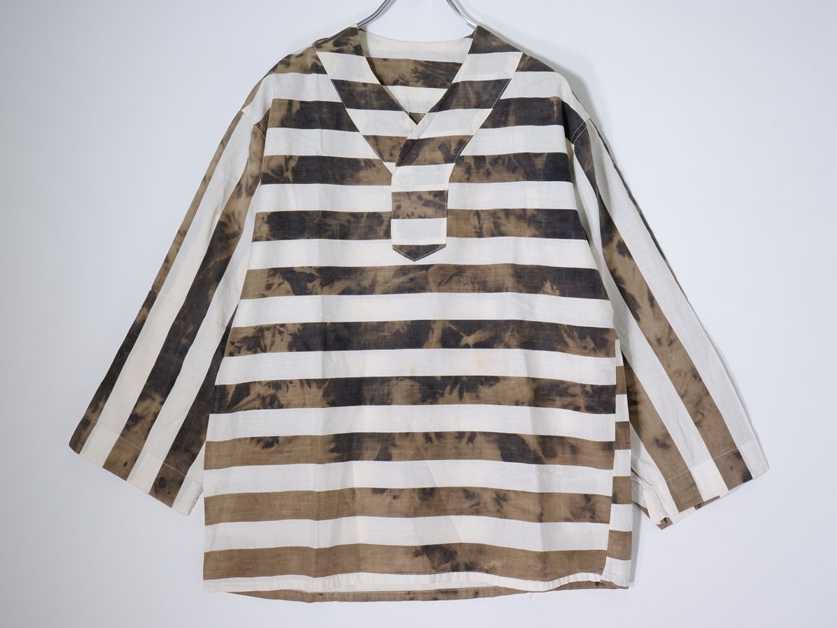 VINTAGE.ヴィンテージ品 古い衣装用 囚人服ボーダー プリズナーシャツ