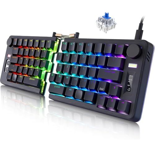 迅速に発送 Koolertron 分割キーボード 有線スプリットメカニカルキーボード 2ノブ付き プログラマブルキーボード マクロ機能搭載 エルゴノミクスサポート OLEDディスプレイ搭載 RGBゲーミングキーボード ホットスワップ W 5 cd 004 d 1