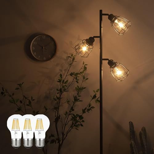VENTOTA スタンドライト フロアライト LED対応 間接照明 フロアスタンド ランプ 3灯 おしゃれ 北欧 ヴィンテージ インダストリアル Luino フィラメントLED電球付 f 9 c 20 ef 6