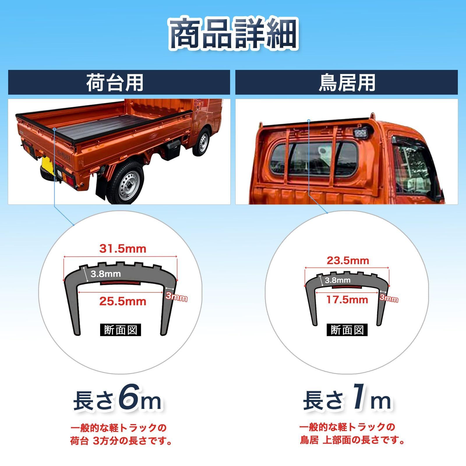 並行輸入品] （荷台用＋鳥居用） 軽トラ用 S500P/S510P ハイゼット 