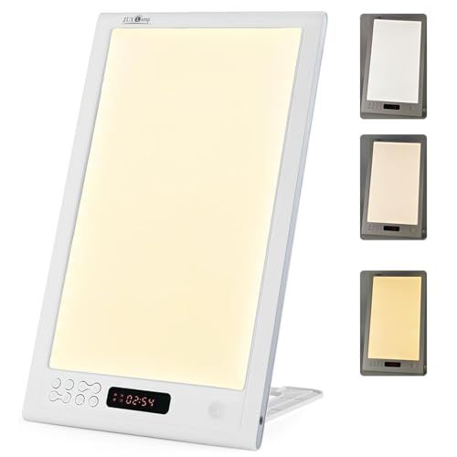 高照度 光線 療法 12000 lux フルスペクトル LED 光 目覚まし ライト 体内時計 がリセット 寝坊 夜勤 時差ぼけ に適し 目覚まし時計 自然音付き ベッドサイドランプ DP-02 p 9 ceb 87 dd